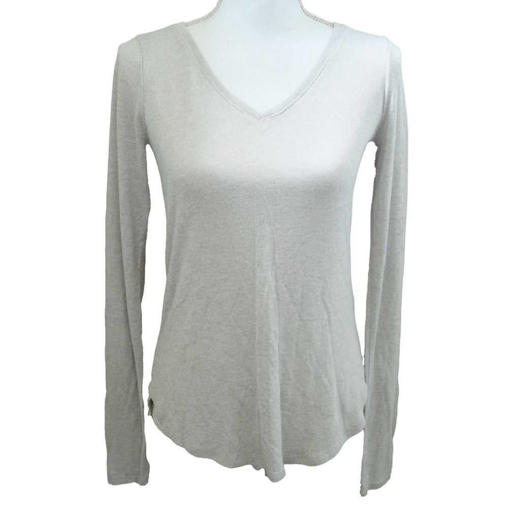 ABERCROMBIE & FITCH Sweater Women’s SZ M Beige Soft A&F Cozy Long Sleeves V-Neck